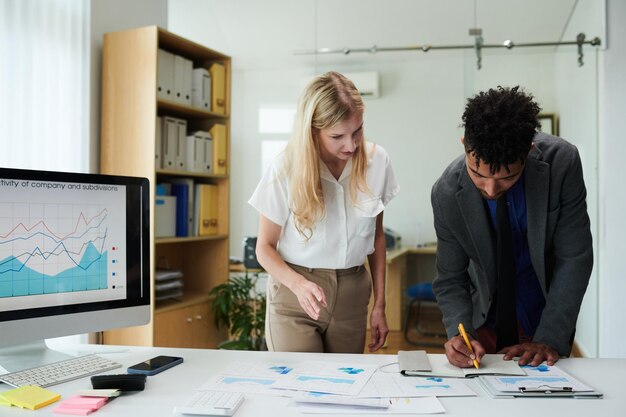 team reviewing financial charts